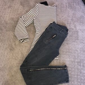 J Brand size 27 zippered cropped pant